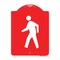 Signmission Designer Series Pedestrian Crossing, Red & White Aluminum Sign, 18" x 24", RW-1824-23337 A-DES-RW-1824-23337 - alternate 1